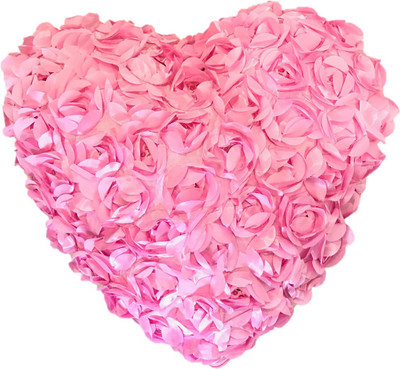 

CREATIVEVILLA CUTE LIGHT PINK ROSE FLOWER DESIGN VALENTINE HEART STUFFED PLUSH PILLOW SOFT TOY - CVST0450 - 35 cm(Multicolor)
