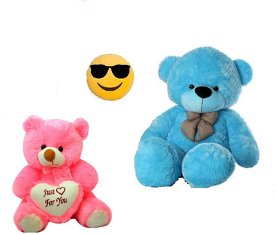 

Arvel high quality 4 feet blue teddy bear combo pillow/ 18 cm pink teddy bear /sweet teddy bear/hug able teddy bear /cute and soft/valentine gift pack - 122.8 cm(Blue)