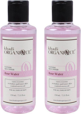 

khadi organique Pure Rose Water Skin Toner( pack of 2) (420 ml)(420 ml)
