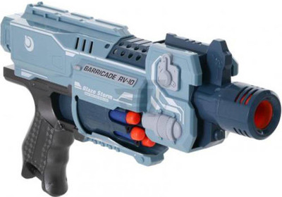 

Krivan IndusBay Battery Operated Soft Foam Bullet Blaster Automatic Toy Gun with 20 Soft Bullets - Safe for kids (Grey)(Grey)