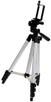 

BUY SURETY Best Collection Tripod 3110 Portable & Foldable Mobile Camera Tripod with Mobile Clip Holder Compatible with All Smartphones Tripod(Silver & Black, Supports Up to 1500 g)