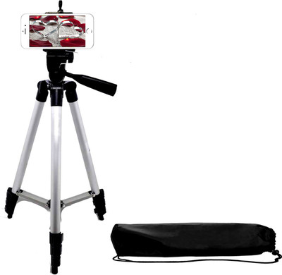 

BUY SURETY Best Collection 3110 Foldable Camera Tripod with Mobile Clip Holder Bracket, Fully Flexible Mount Cum Tripod, Standwith 3D Head & Quick Release Plate Tripod(Silver & Black, Supports Up to 1500 g)