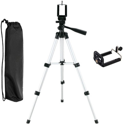

LIFEMUSIC Tripod 3110 40 inch Aluminum Camera Tripod with Universal Smartphone Mount Full Size Tripod Portable Lightweight with 4 Leg Section & Carrying Bag for DSLR Camera, Camcorder, Point Shoot Camera 3110 Tripod, Monopod(Silver & Black, Supports Up to