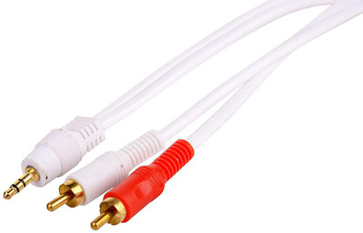 

RL Sons. TV-out Cable 3.5mm to 2-Male RCA Cable Adapter- Pure Copper 1.5 Mtr. (RL-611)(White, For Mobile)
