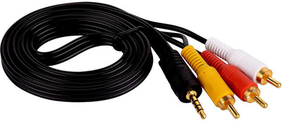 

RL Sons. TV-out Cable 3.5mm to 3-Male RCA Cable Adapter- Pure Copper 1.5 Mtr. (RL-943)(Black, For Mobile)