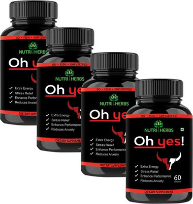 

Nutriherbs Ohyes Shilajit , Safed Musli & Ashwagandha - 60 Capsule (Pack Of 4)(240 No)