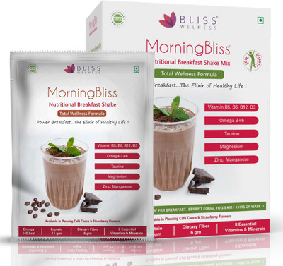 Bliss Welness MorningBliss Nutritional Breakfast Shake Mix – 12 Servings Pack(33 g)