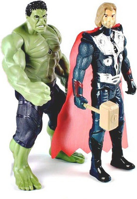 

Decor Express Avengers Action Figures - Thor & Hulk -19 cm Tall - Set of 2 Age of Ultron Superhero Collection(Multicolor)