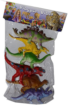 

Vibgyor Vibes Dinosaurs Animals Figures Set for Kids, Medium (Multi Color)(Multicolor)