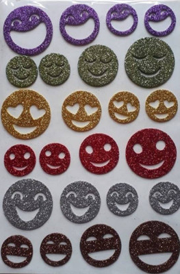 

karigari Glitter Smiley Foam Sheet Sticker