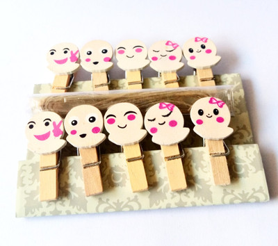 

Artfinesse Fancy Light Pink Smile Shape Wooden Small Clips(Set of 10 Pcs)