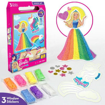 

Imagimake Barbie Window Art Mini - Dotz Clay Playset - Barbie Themed DIY Kit For Girls Above 3 Years