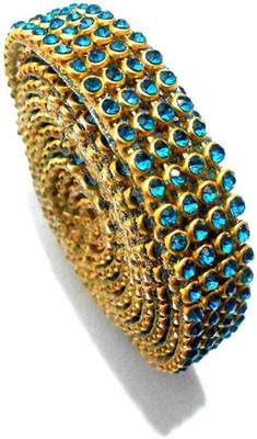 

karigari Stone lace turquiose blue 4-line full length 1.25 meters for bangles/jewellery decoration