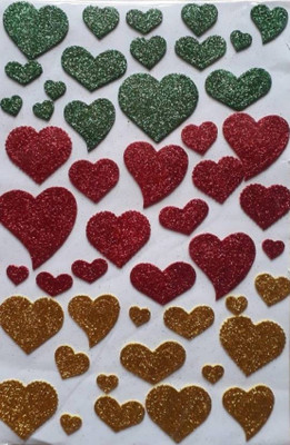 

karigari Glitter Heart Shape Foam Sheet Sticker