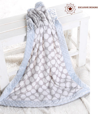 

Miss & Chief Polka  Crib Baby Blanket(Microfiber, Grey