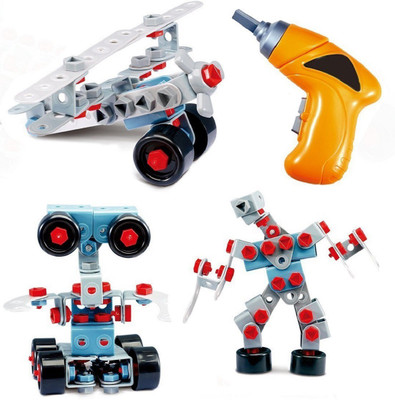 

Amazia Junior Blocks with Simulation Drill having (10 in 1 models) for kidz. (286 Pcs)(Multicolor)