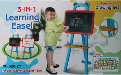 

sawan shopping mart 3-In-1 Alphabet Learning Standing Easel Board For Kids, Magnetic Writing Drawing Board Board Game