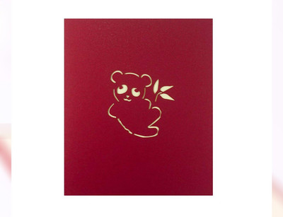 

Jholmaal Pandas 3D Pop Up Greeting Card Gift Card for Father's Day, Wedding, Anniversary, Valentine’s Day, Birthday, Graduation Greeting Card(Red, Pack of 1)