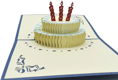 

Jholmaal 3D Pop up Birthday Cards Laser Cut Happy Birthday Greeting Cards Greeting Card(Blue, Pack of 1)