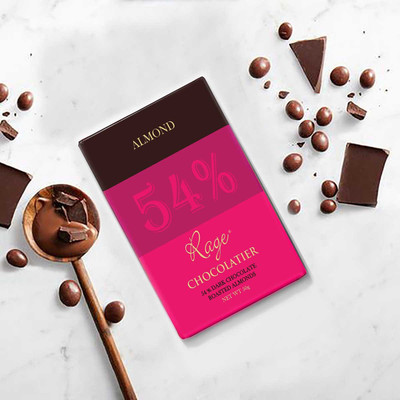 

Rage 54% Dark Chocolate Roasted Almond Bars(50 g)