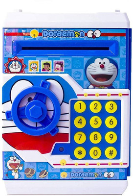 

Funnytool Mini Piggy Bank Safe Box Money Coin ATM Bank Toy ATM Machine Kids Gift Money Box Digital Saving Boxes Coin Bank(Blue)
