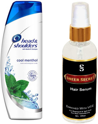 

SHEER SECRET HAIR SERUM 100ML and HEAD & SHOULDERS 180 ML COOL MENTHOL SHAMPOO(Set of 2)