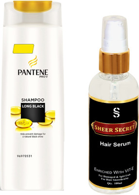 

SHEER SECRET HAIR SERUM 100ML and PANTENE LONG BLACK SHAMPOO 340 ML(Set of 2)