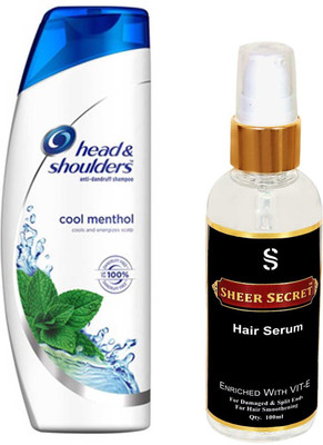 

SHEER SECRET HAIR SERUM 100ML and HEAD & SHOULDERS 360 ML COOL MENTHOL SHAMPOO(Set of 2)
