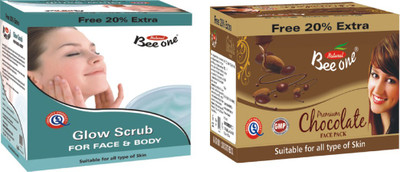 

BEEONE GLOW SCRUB , CHOCOLATE FACE PACK COMBO PACK(PACK OF 2 240 GM)(Set of 2)