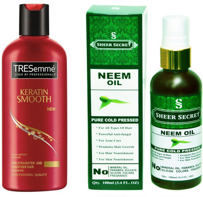 

SHEER SECRET NEEM OIL 100ML (PURE COLD PRESSED) and 190 ML SMOOTH SHAMPOO(Set of 2)