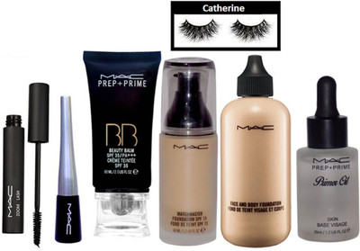 

catherine eyelashes, face and body, matchmaster foundation, prep+prime BB beauty balm, primer oil, Liquid eyeliner and zoom lash mascara(Set of 7)