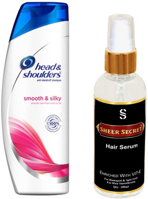 

SHEER SECRET HAIR SERUM 100ML and HEAD & SHOULDERS 360 ML SMOOTH AND SILKY SHAMPOO(Set of 2)