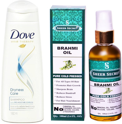SHEER SECRET 100ML (PURE COLD PRESSED) and 180 ML DRYNESS CARE SHAMPOO(Set of 2)