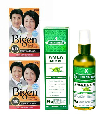 

SHEER SECRET AMLA HAIR OIL 100 ML (PURE COLDPRESSED) and HAIR COLOUR 2 ORIENTAL BLACK N10(Set of 2)