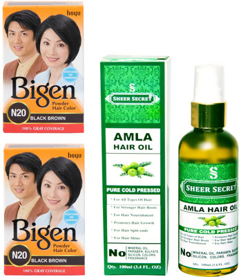 

SHEER SECRET AMLA HAIR OIL 100 ML (PURE COLDPRESSED) and HAIR COLOUR 2 BLACK BROWN N20(Set of 2)