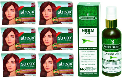 

SHEER SECRET NEEM OIL 100 ML (PURE COLDPRESSED) and COLOUR 6 SACHET CINNAMON RED NO. 5.66(Set of 7)