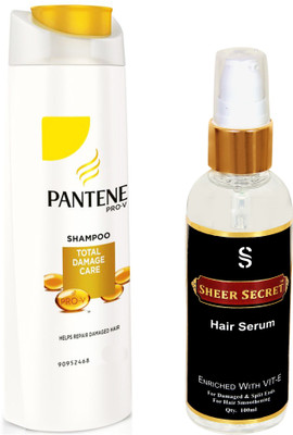 

SHEER SECRET HAIR SERUM 100ML and PANTENE TOTAL DAMAGE CARE SHAMPOO 340 ML(Set of 2)