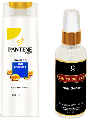 

SHEER SECRET HAIR SERUM 100ML and PANTENE ANTI DANDRUFF SHAMPOO 340 ML(Set of 2)