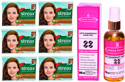 

SHEER SECRET ANTI DANDRUFF OIL 100 ML (PURE COLDPRESSED) and COLOUR 6 GOLDEN BLONDE SACHET NO. 7.3(Set of 7)