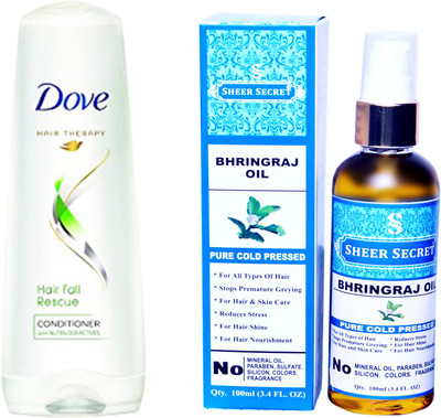 

SHEER SECRET 100ML (PURE COLD PRESSED) and 180 ML HAIRFALL RESCUE CONDITIONER(Set of 2)