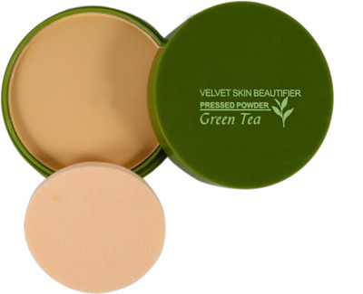 

MELANIA Velvet Skin Beautifier Green Tea Pressed Powder Compact(Grain Brown)