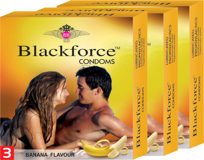 BLACK FORCE BANANA FLAVOUR 3 COMBO Condom(Set of 3, 30S)