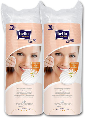 

bella cotton Pads Round with D Panthenol and Orange Blossom Extract - 70 Pieces (Pack of 2)(70 Units)