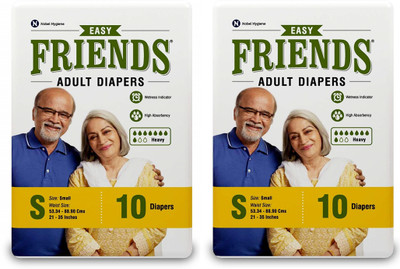 

Friends Easy Diapers , 10 Pcs/pack, Small Size- 21-35 inches, Pack of 2 Adult Diapers - S(20 Pieces)