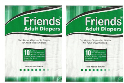 

Friends Adult Diaper Basic 10 Pcs Pack (Large) - Pack of 2 Adult Diapers - L(20 Pieces)