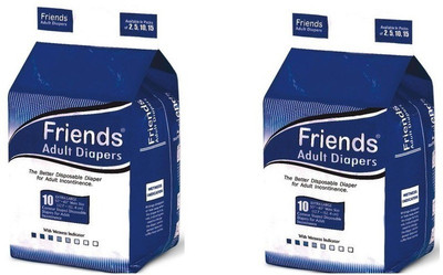 

Friends Adult Diaper Basic 10 Pcs Pack (X-Large) - Pack of 2 Adult Diapers - XL(20 Pieces)