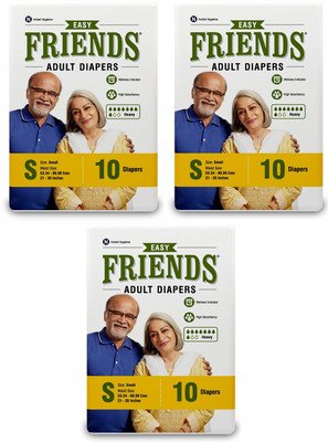 

Friends Easy Diapers , 10 Pcs/pack, Small Size- 21-35 inches, Pack of 3 Adult Diapers - S(30 Pieces)