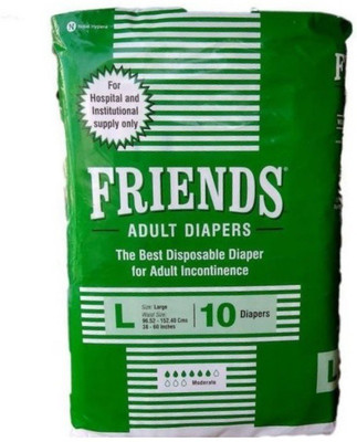 

Friends Adult Diaper Hospital - Large for weist size 38-60 inches Adult Diapers - L(10 Pieces)