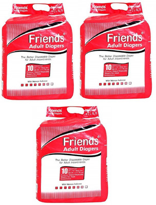 

Friends Adult Diaper Basic 10 Pcs/Pack (Medium) - Pack of 3 Adult Diapers - M(30 Pieces)