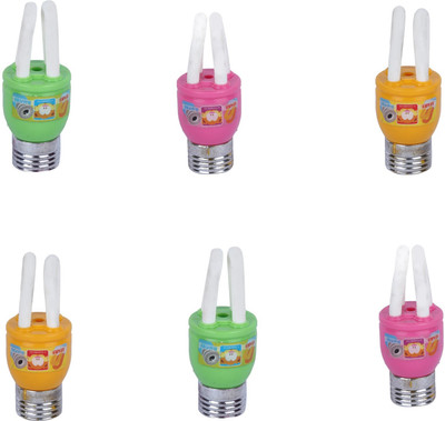 

AutoVHPR Set of 6 Mix Color Series 12 LED Bulb Shaped Eraser Cum Sharpener for School Children Non-Toxic Eraser(Multicolor)
